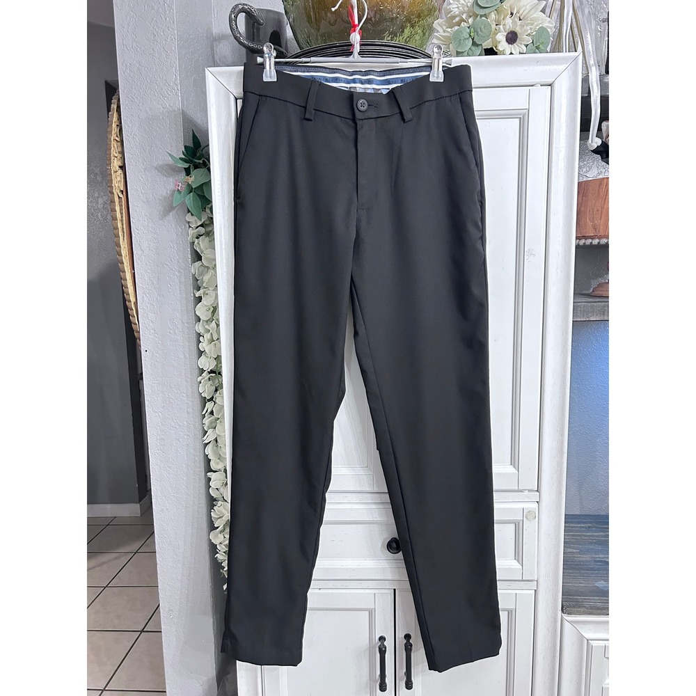 Haggar Cool Right Performance Flex Slim Fit Black Pants 29x30 Trousers Mens